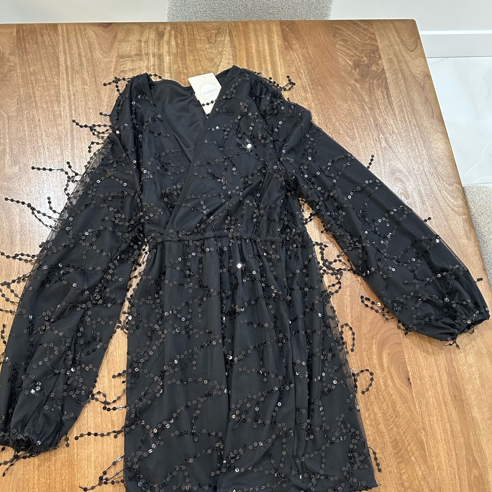DGMYG Long Sleeve Black Sequin Mini Dress - Picture 3 of 8